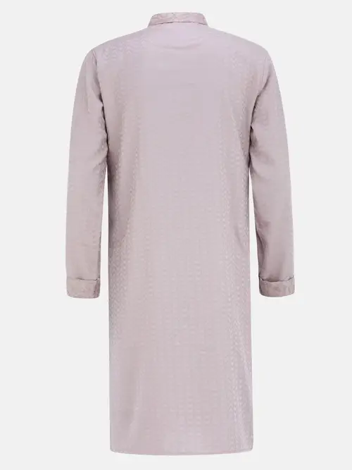 Mauve Printed and Aari Embroidered Cotton Panjabi image 1