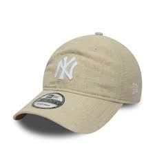 New Era NY Yankees 9twenty linen cap in beige