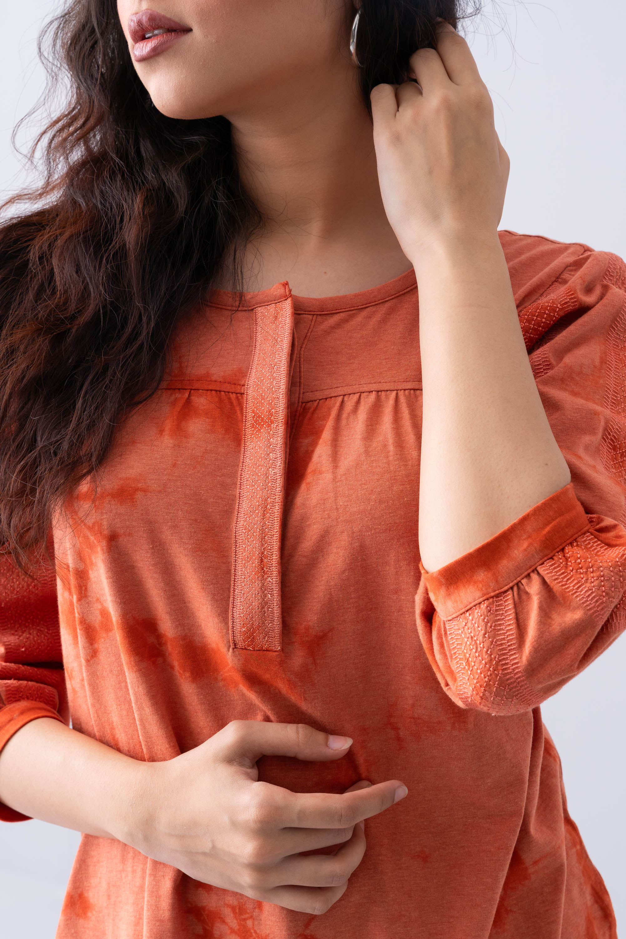 Relaxed Fit Embroidered Knit Top image 1