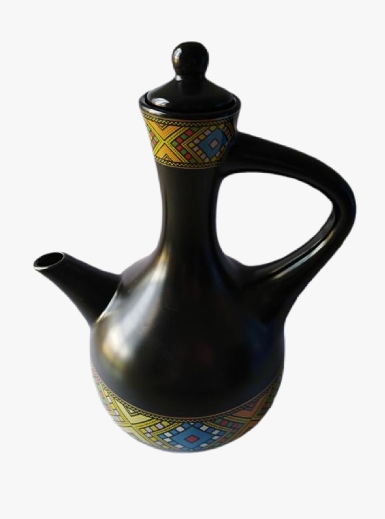 Ceramic Jebena (Black, Large Telet)