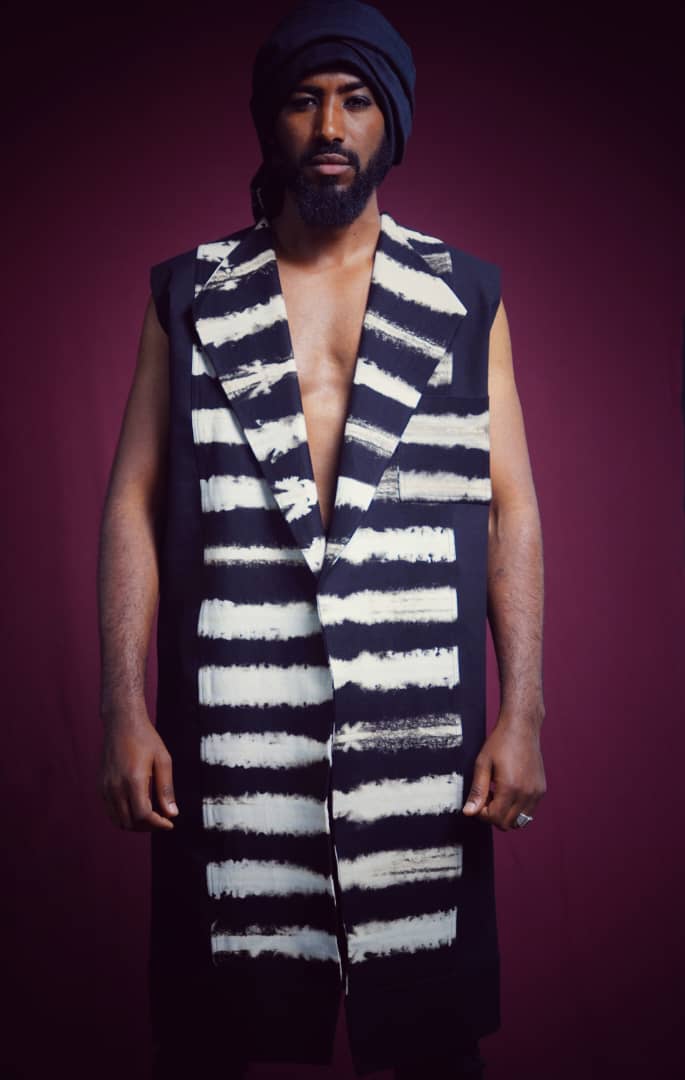 Bleached Denim – Ebony Unisex Coat