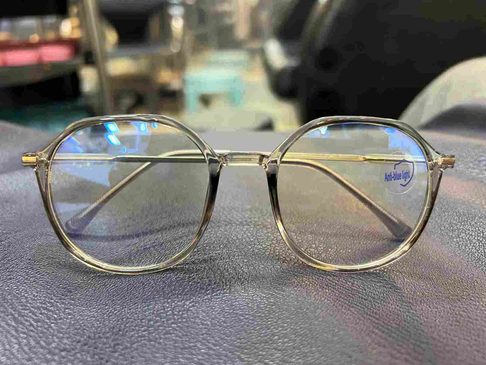Golden Round Eye Glass Frame