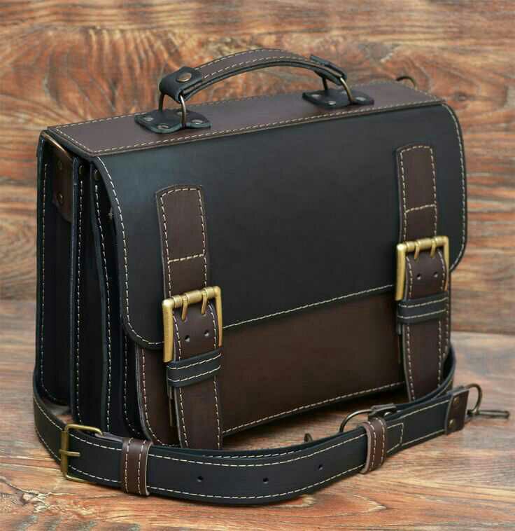 Leather Briefcase Satchel image 1