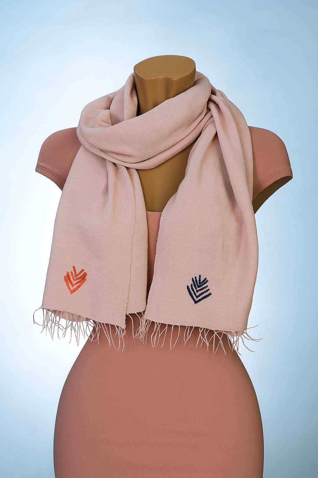 Coral Blush Handwoven Scarves
