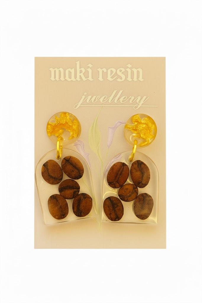 N  Shaped  Coffee  Beans  Earring